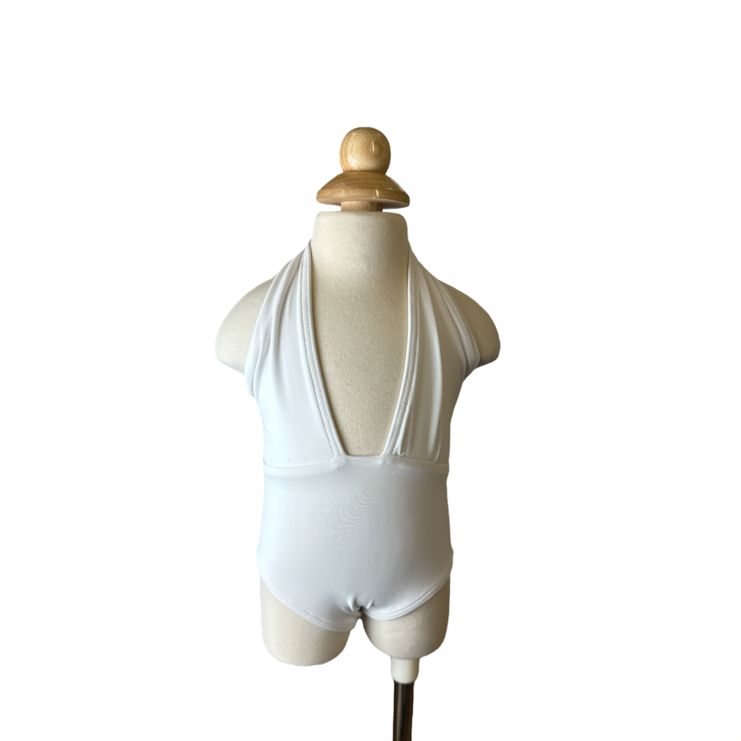 Solid White One Piece Cut Out Swimwear