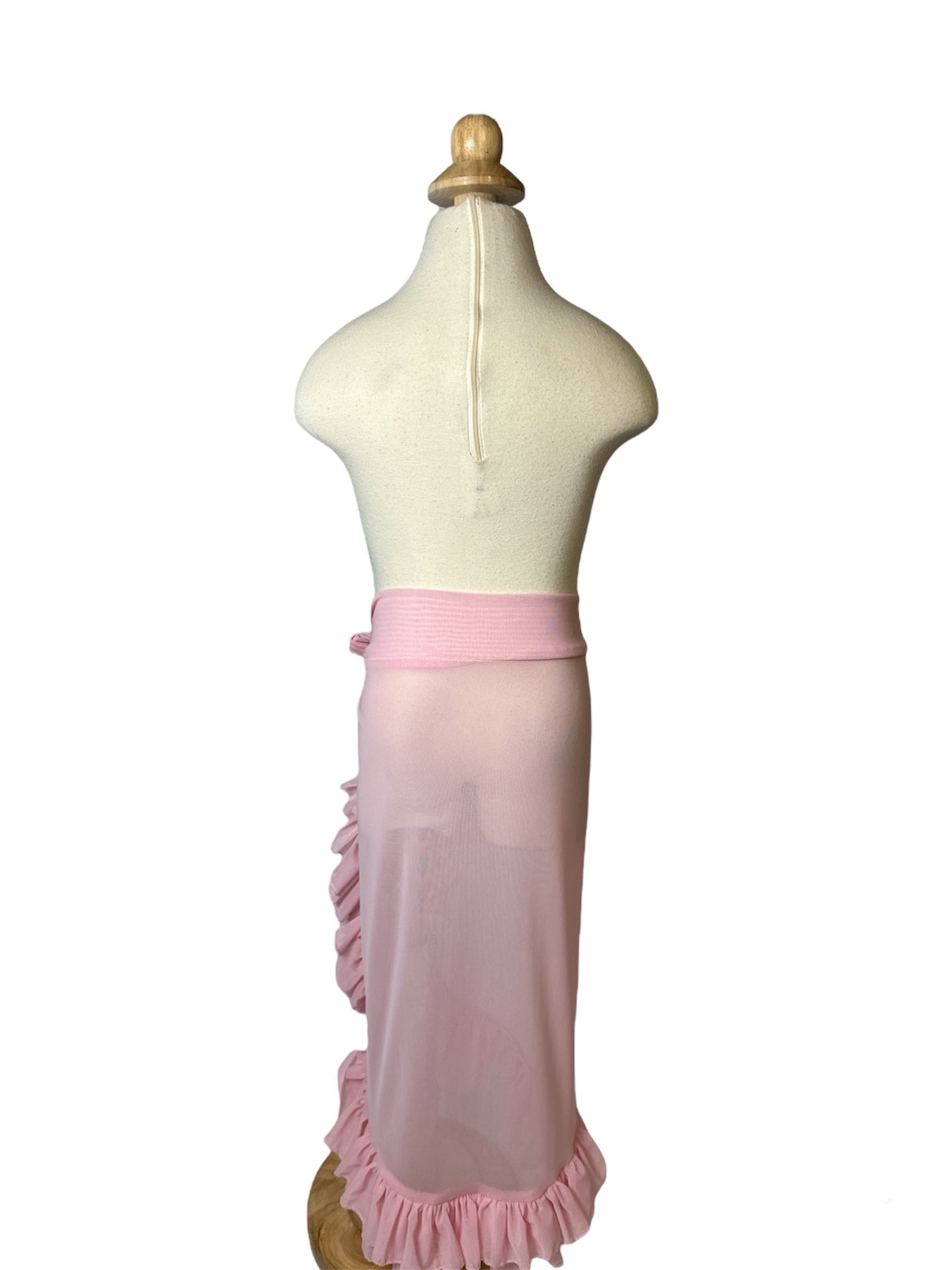 Cotton Candy Pink Mesh Ruffle Sarong