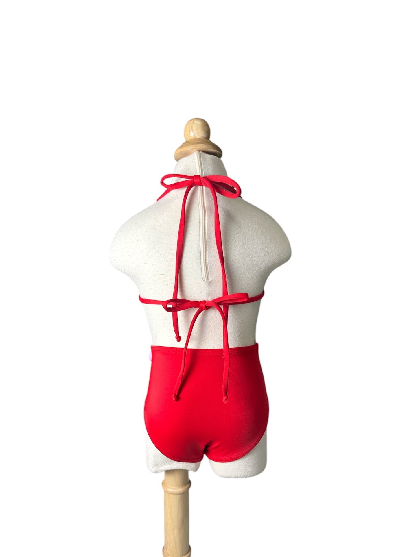 Red Rosette Classic Triangle High Waist Swimwear