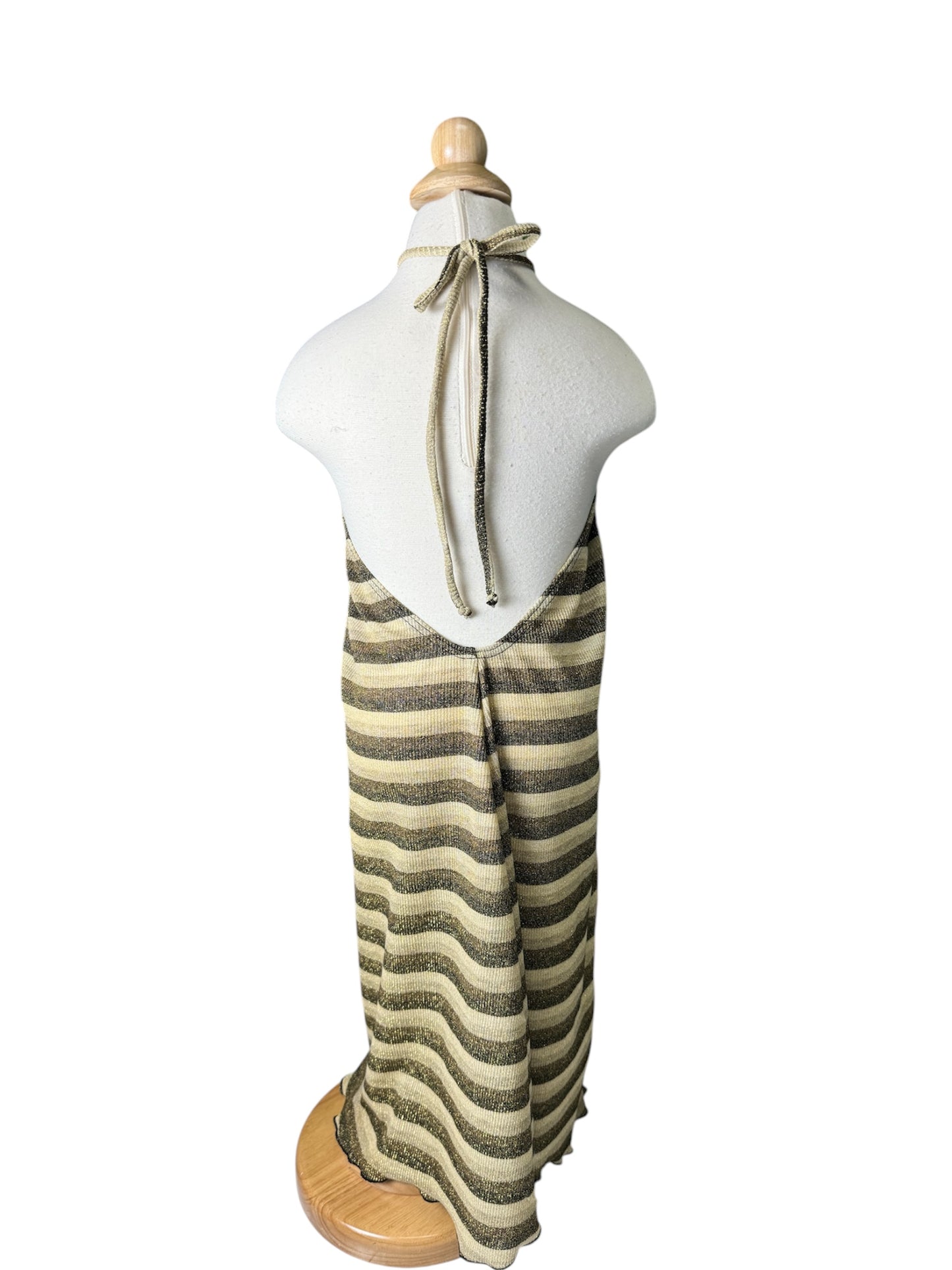 Black & Gold Strips Maxi Dress