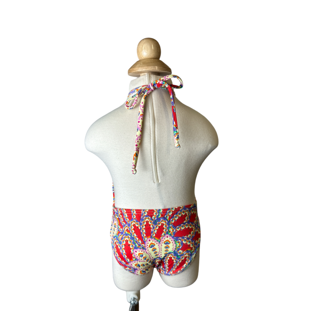 Henna Halter One Piece Open Back Swimwear