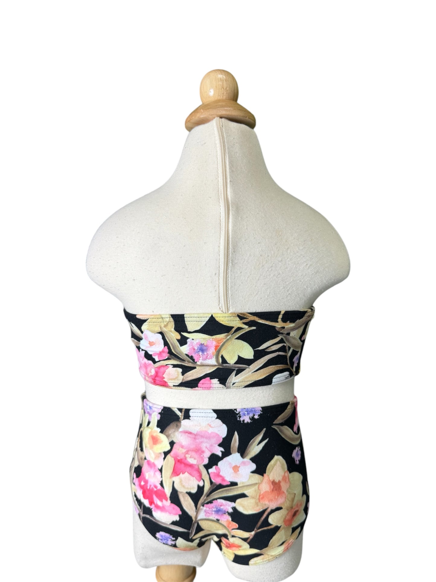Floral Bandeau High Waist Swimwear