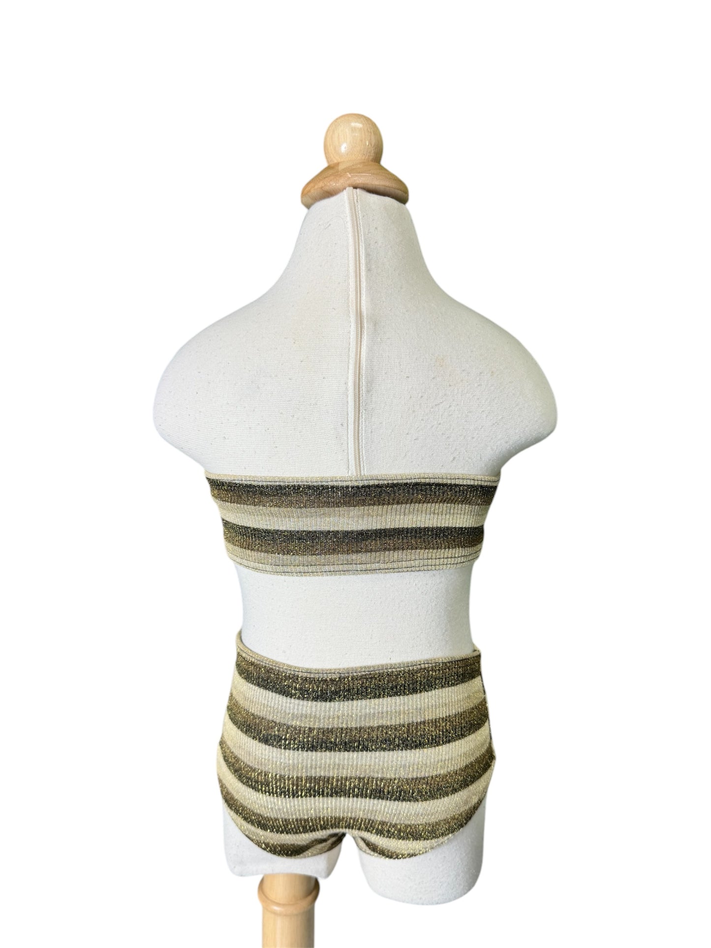 Black & Gold Bandeau High Waist Swimwear