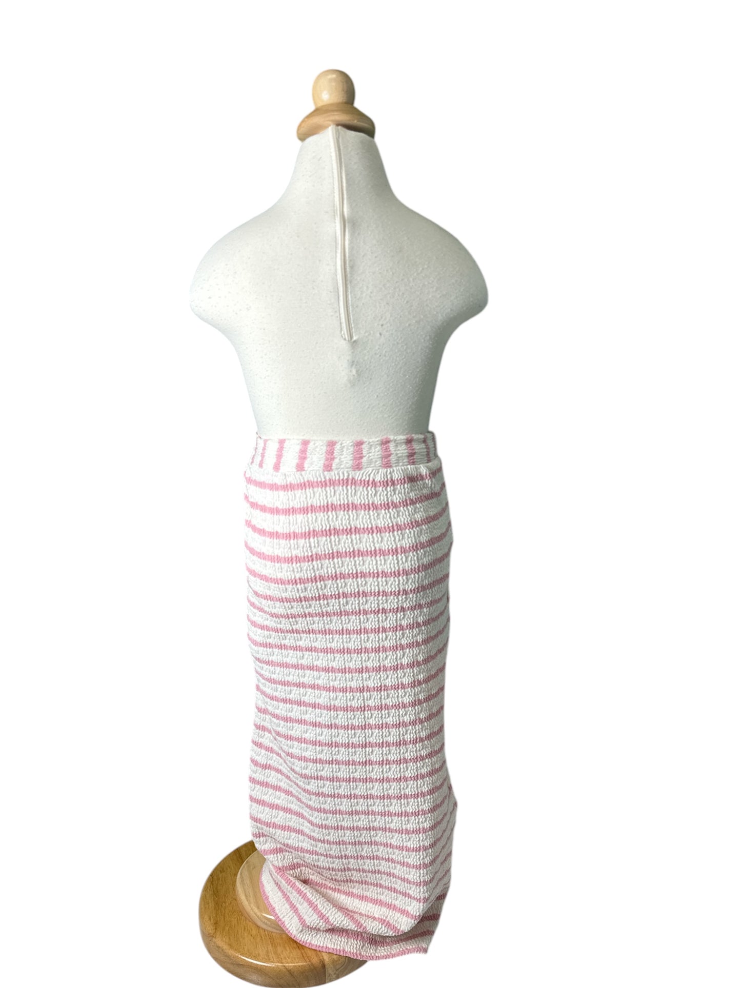 Pink/White Strips Crinkle Hem Beach Pants