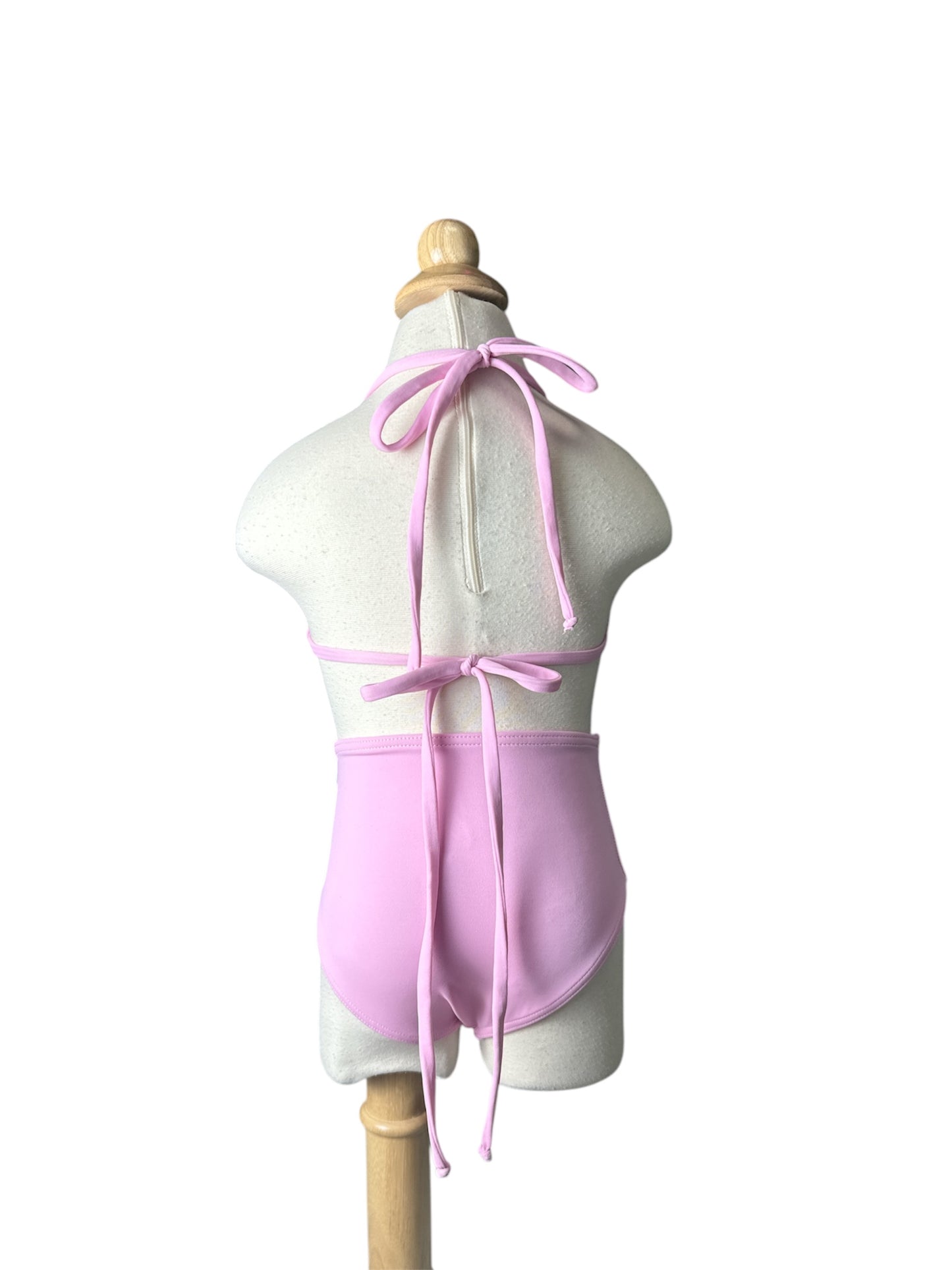 Pink Rosette Classic Triangle High Waist Swimwear