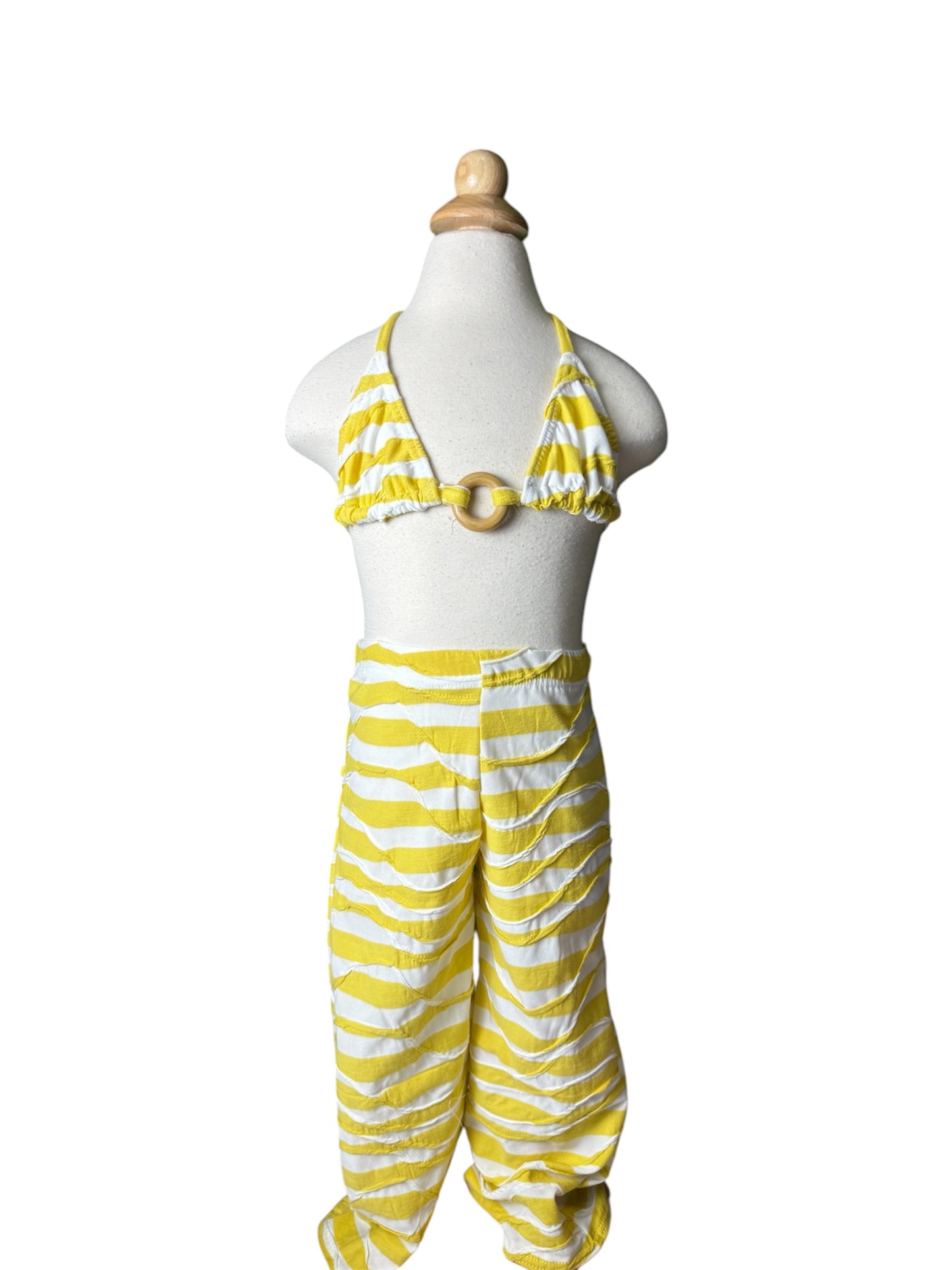 The Roma Yellow & White Stripes Classic Triangle With Hem Beach Pants
