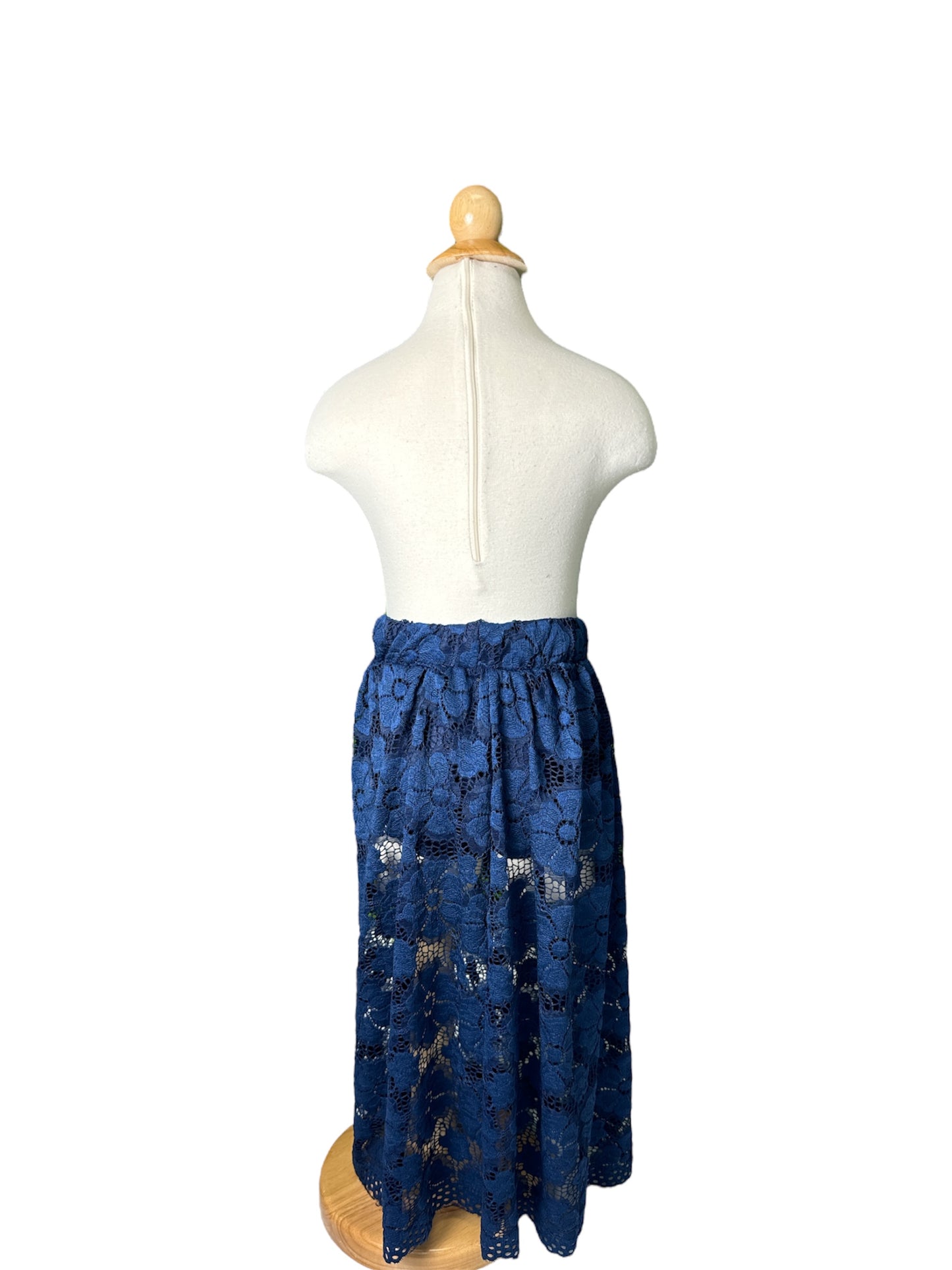 Floral Poppy Navy Long Skirt