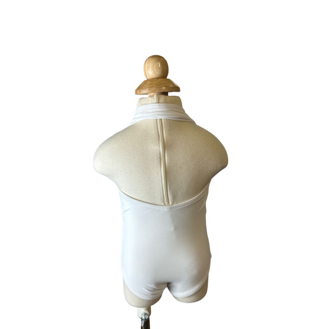 Solid White One Piece Cut Out Swimwear