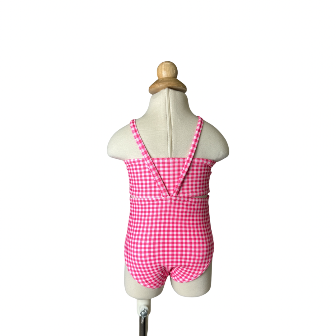 Gingham Two Piece Suspenders Swimwear