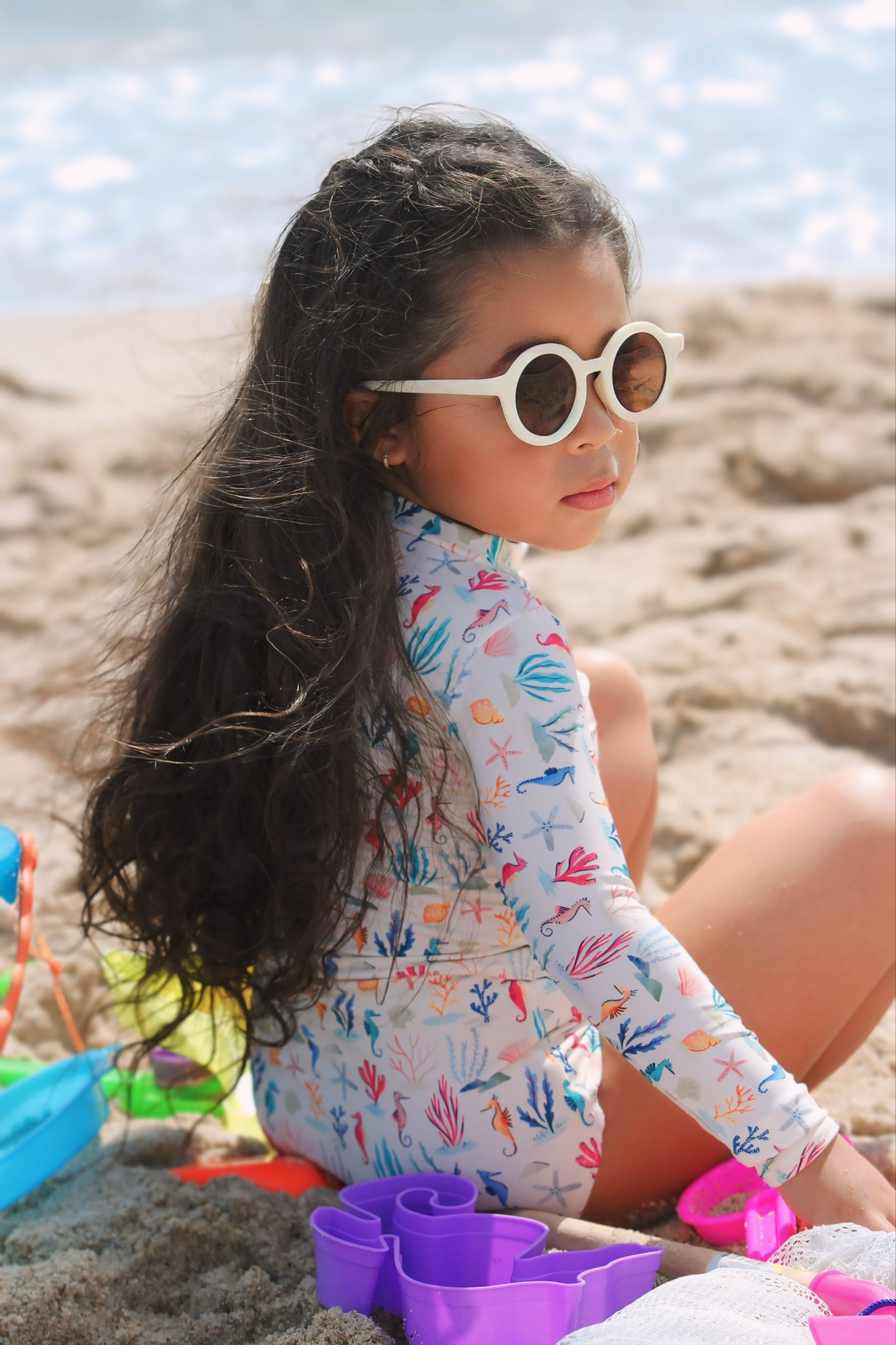 Starfishes & Seahorses Resort Wear Rash Guard