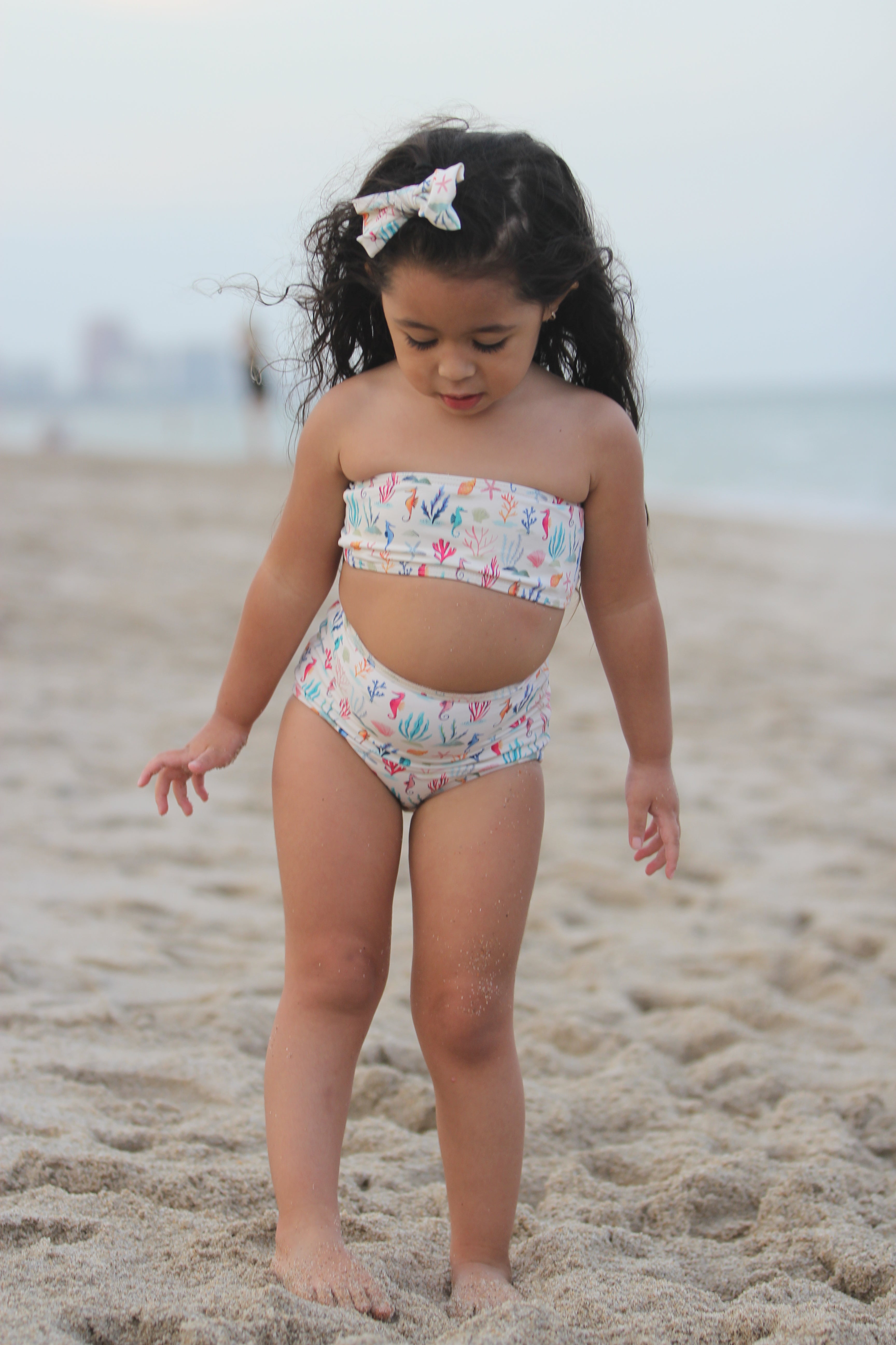 Starfishes & Seahorse Bandeau Top High Waist Swimwear