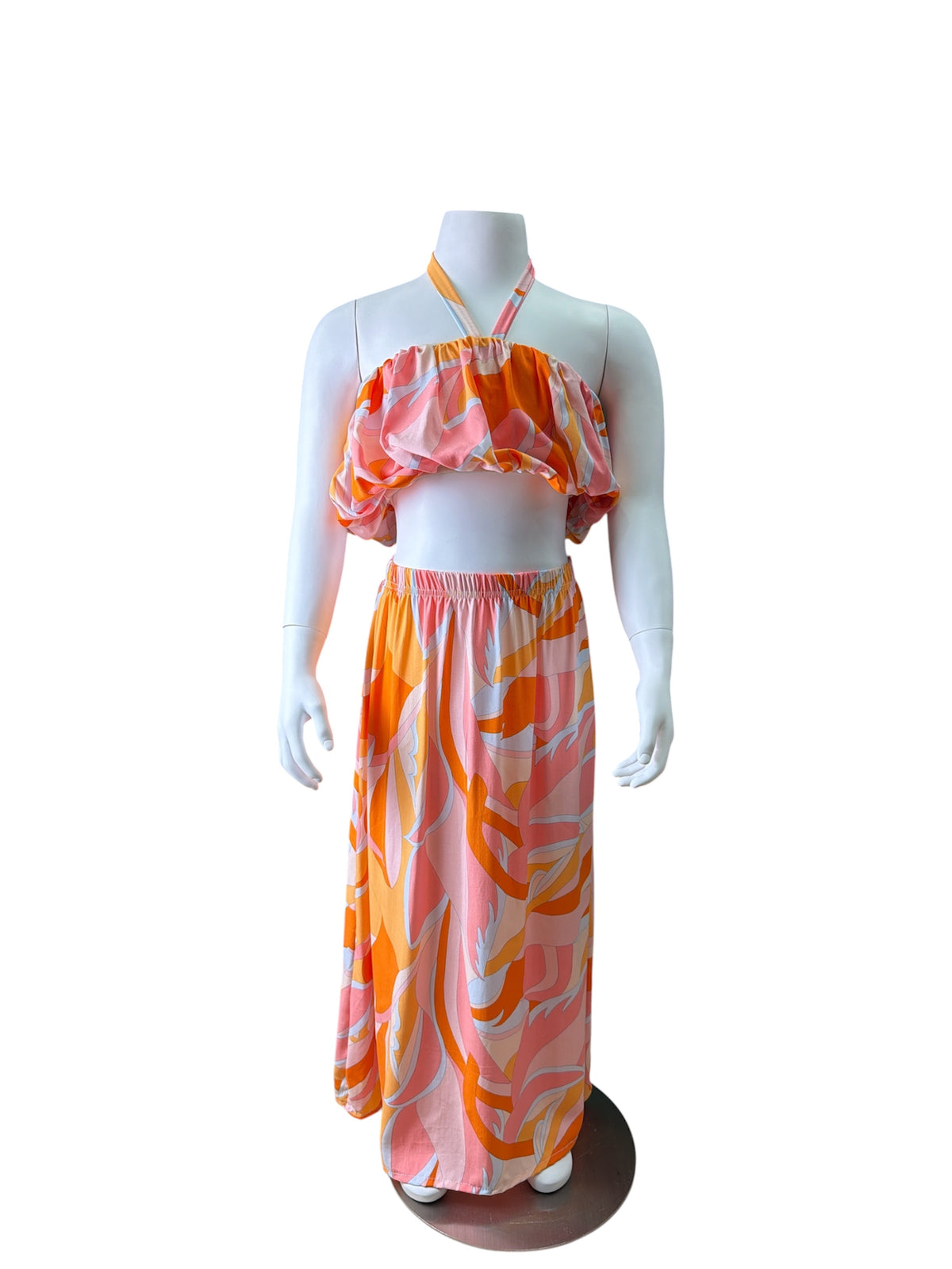 Bubble Bandeau Long Skirt Resort Set