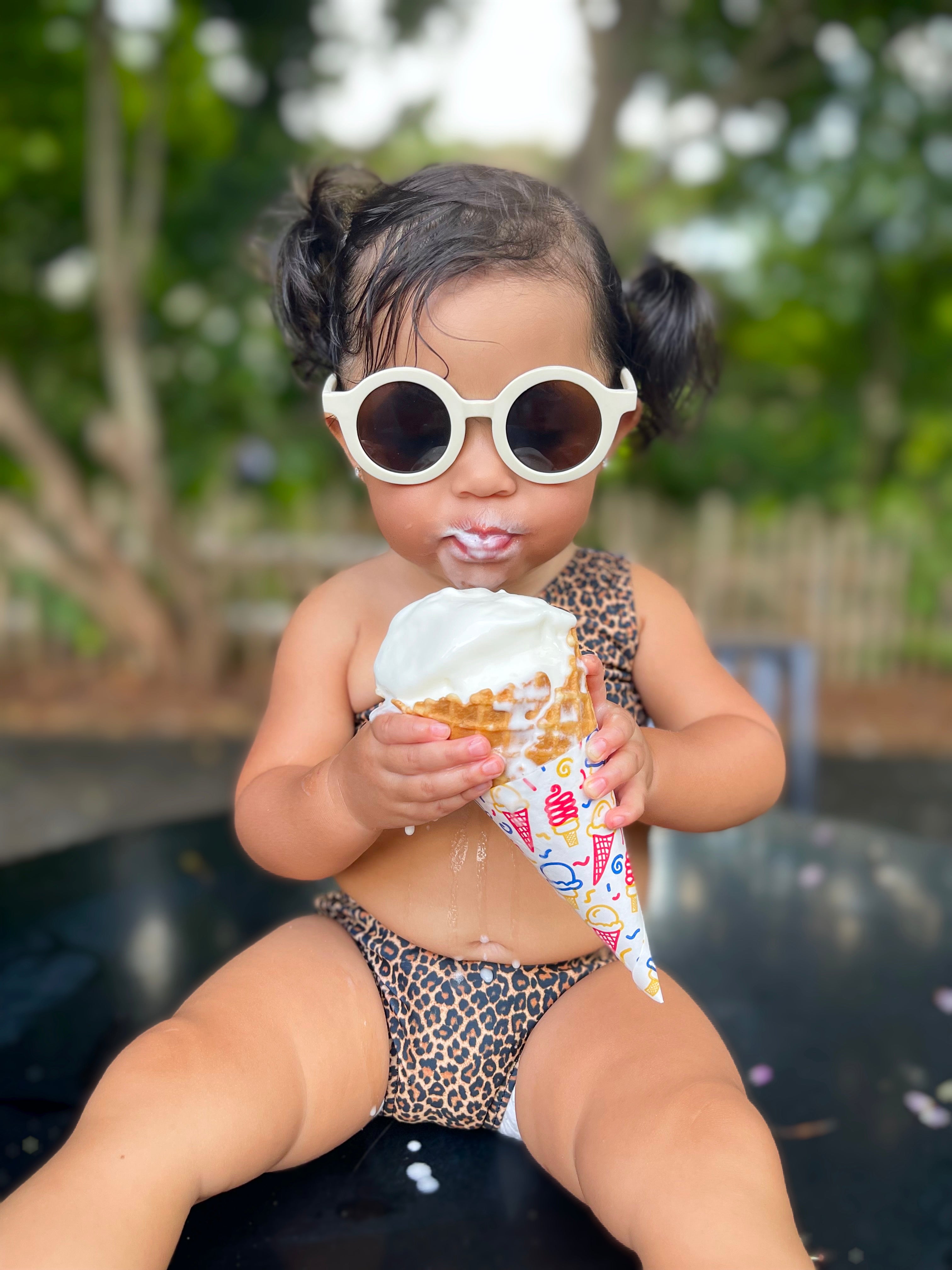 Cheetah One Piece Cut Out Swimwear