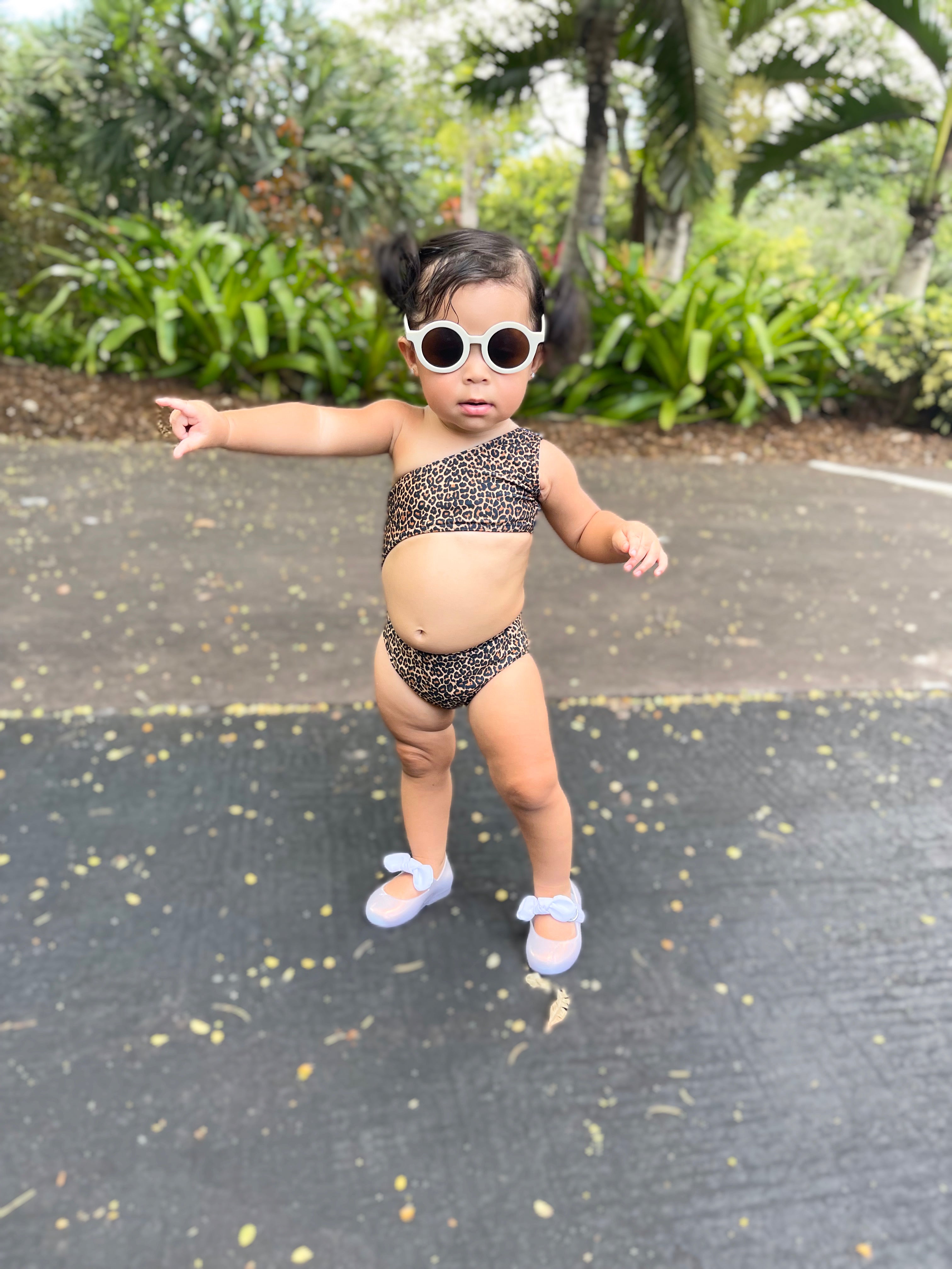 Cheetah One Piece Cut Out Swimwear