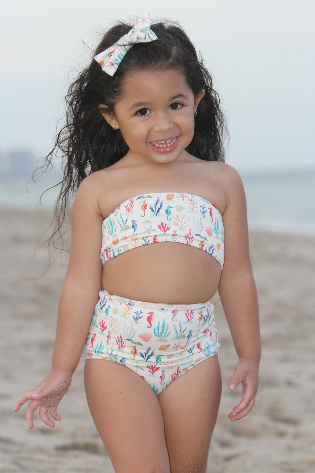 Starfishes & Seahorse Bandeau Top High Waist Swimwear
