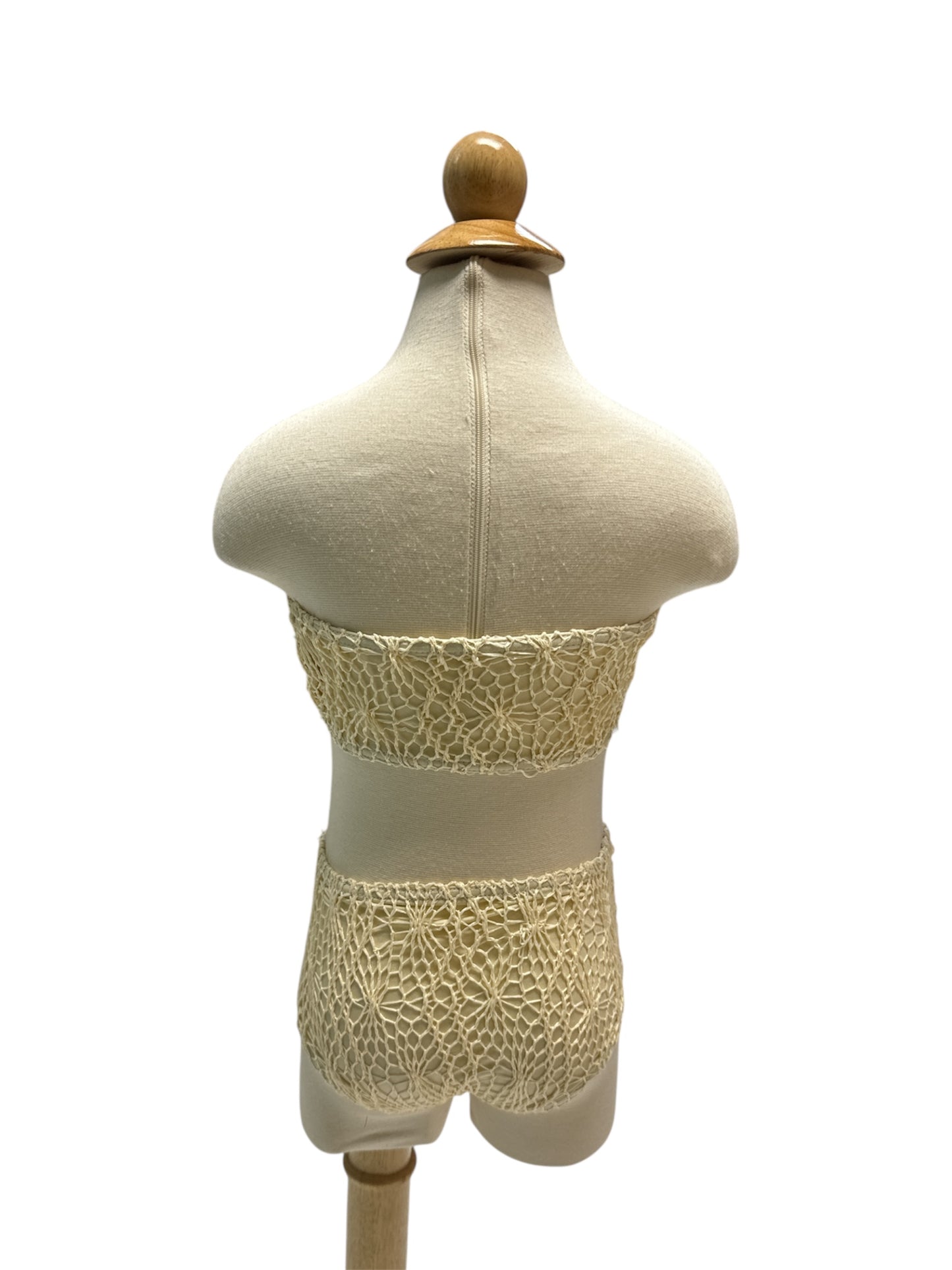 Three Piece Cream Knit Dress Bandeau High Waist