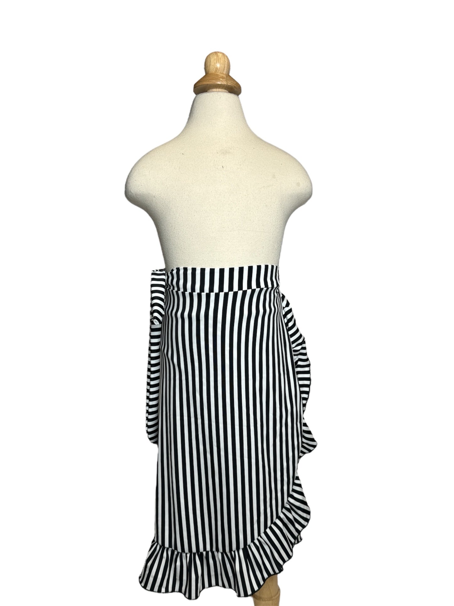 Black & White Striped Resort Wear Skirt