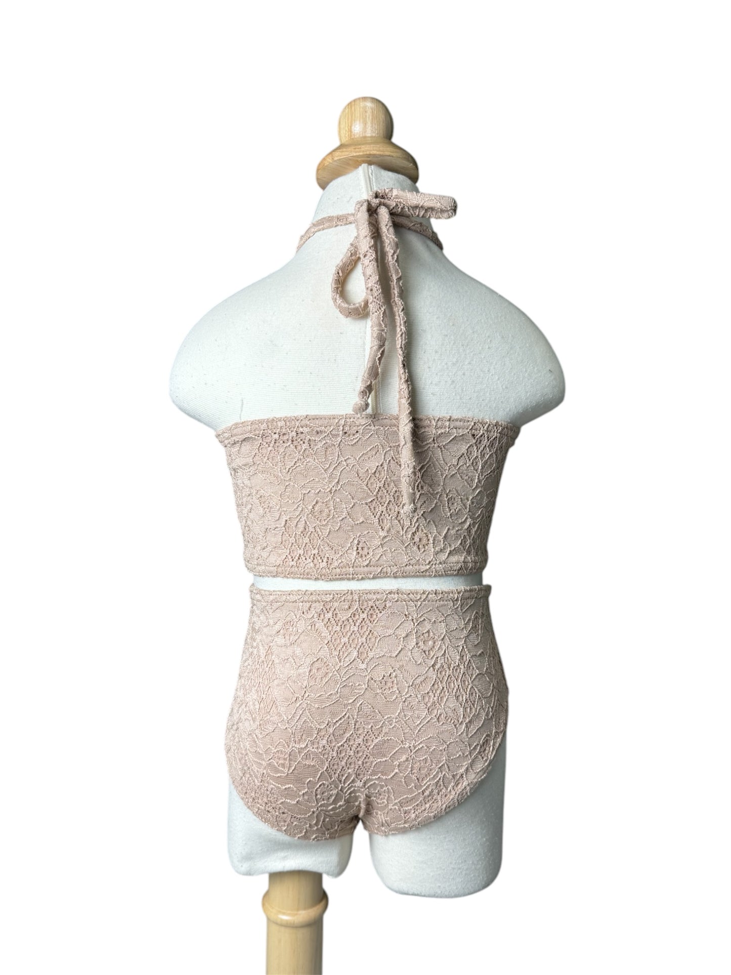 Cashmere Lace Bandeau High Waist Swimwear