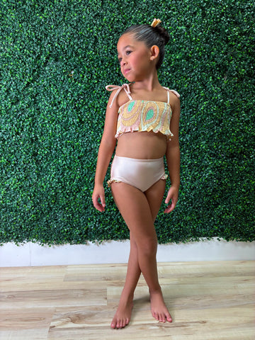 Smocked Bandeau High Waist