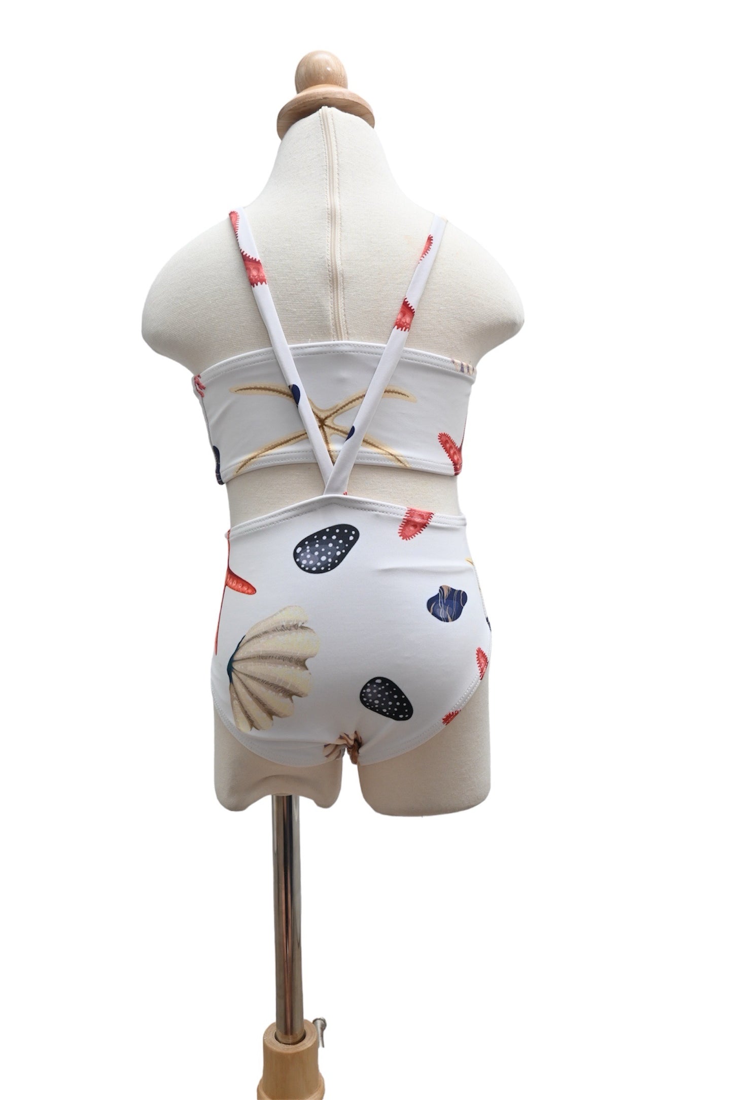 Seashell Two Piece Suspenders High Waist Swimwear
