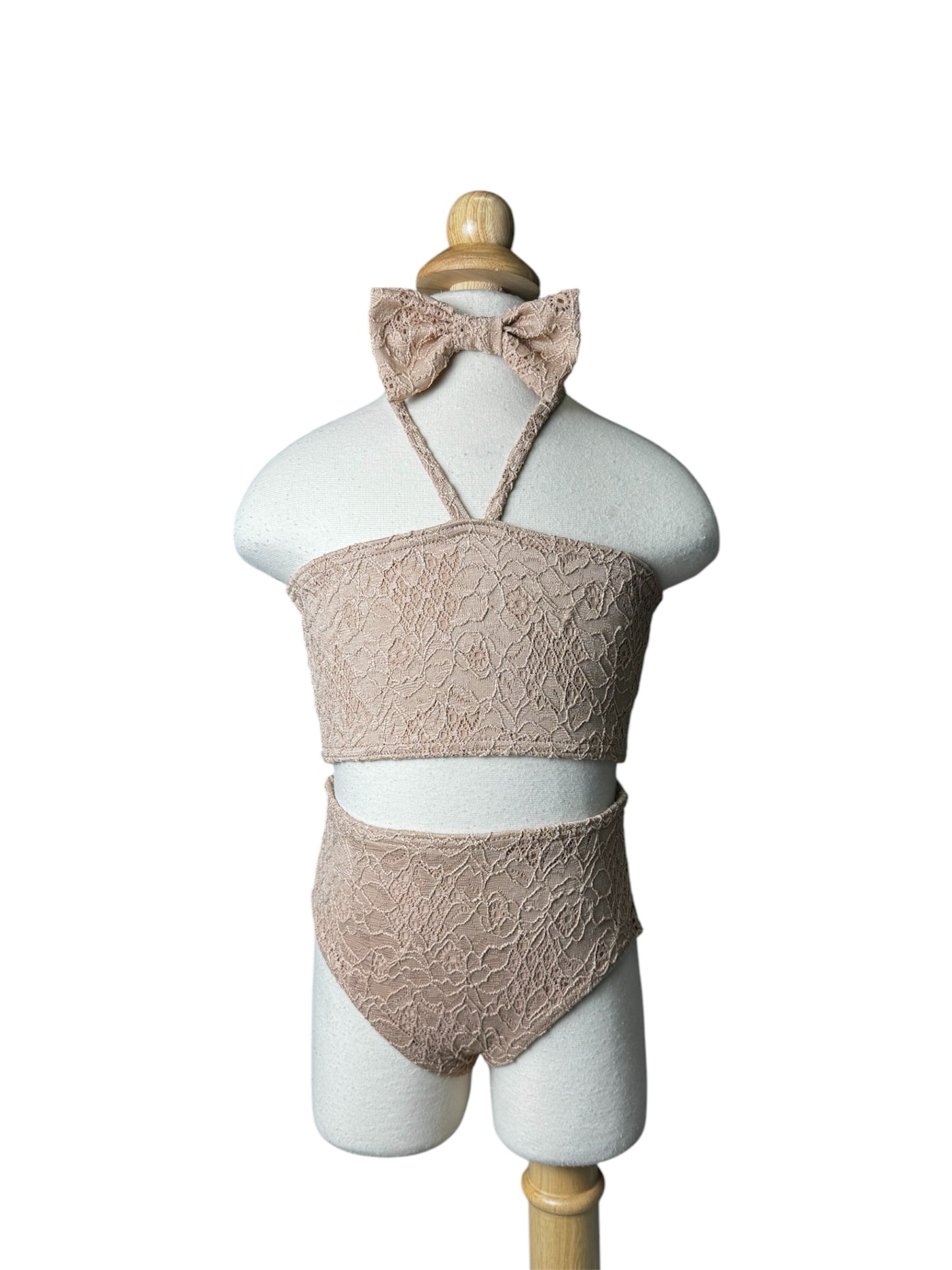 Cashmere Lace Bandeau High Waist Swimwear