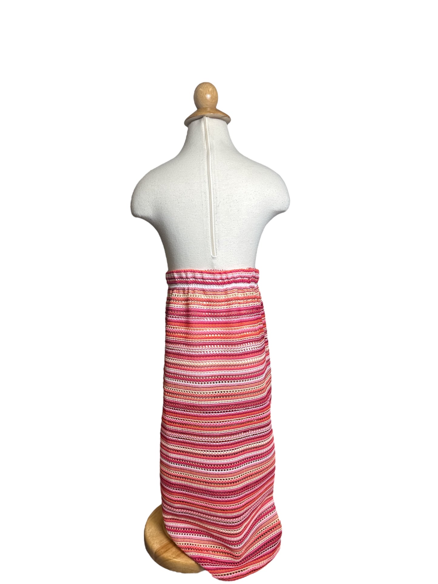 Pink Strips Knit Long Skirt