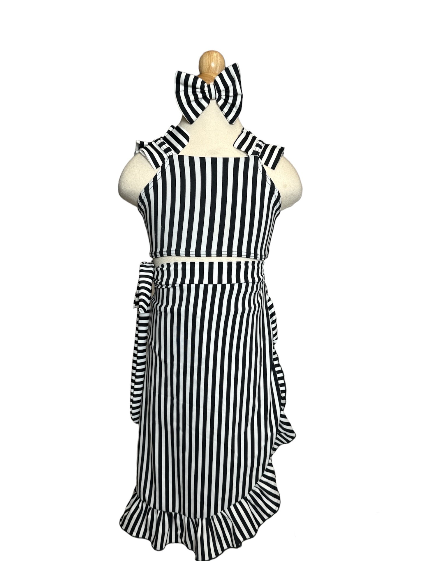 Black & White Striped Resort Wear Skirt