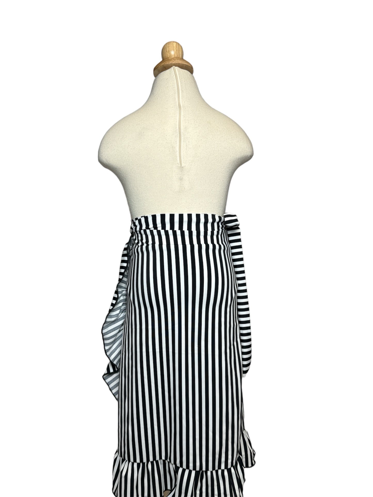 Black & White Striped Resort Wear Skirt