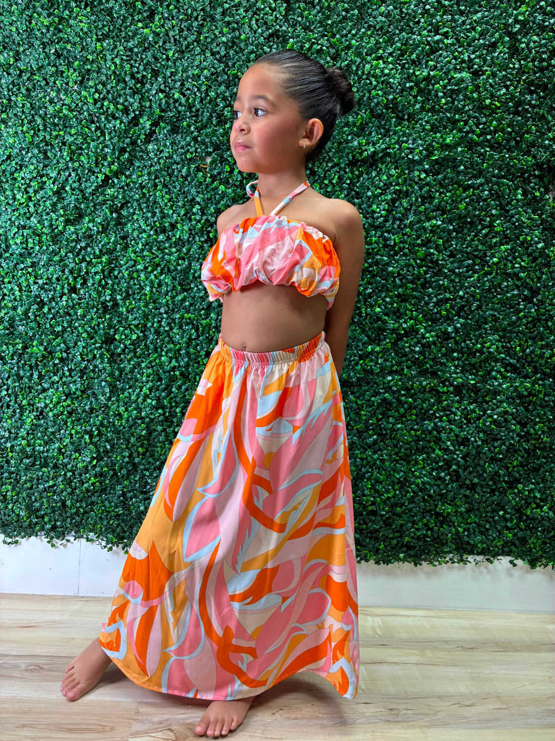 Bubble Bandeau Long Skirt Resort Set