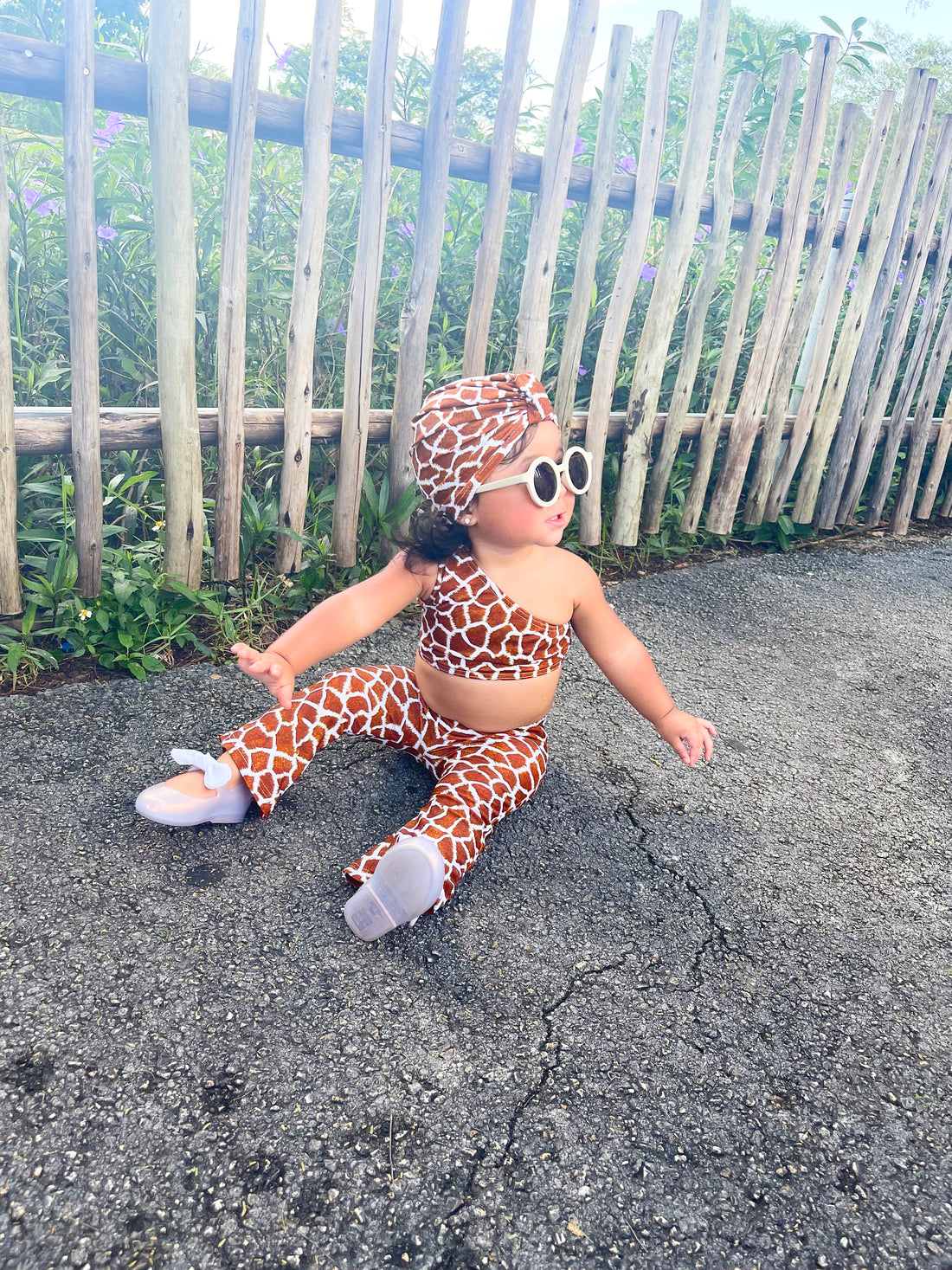 Giraffe One Shoulder Top Leggings Set