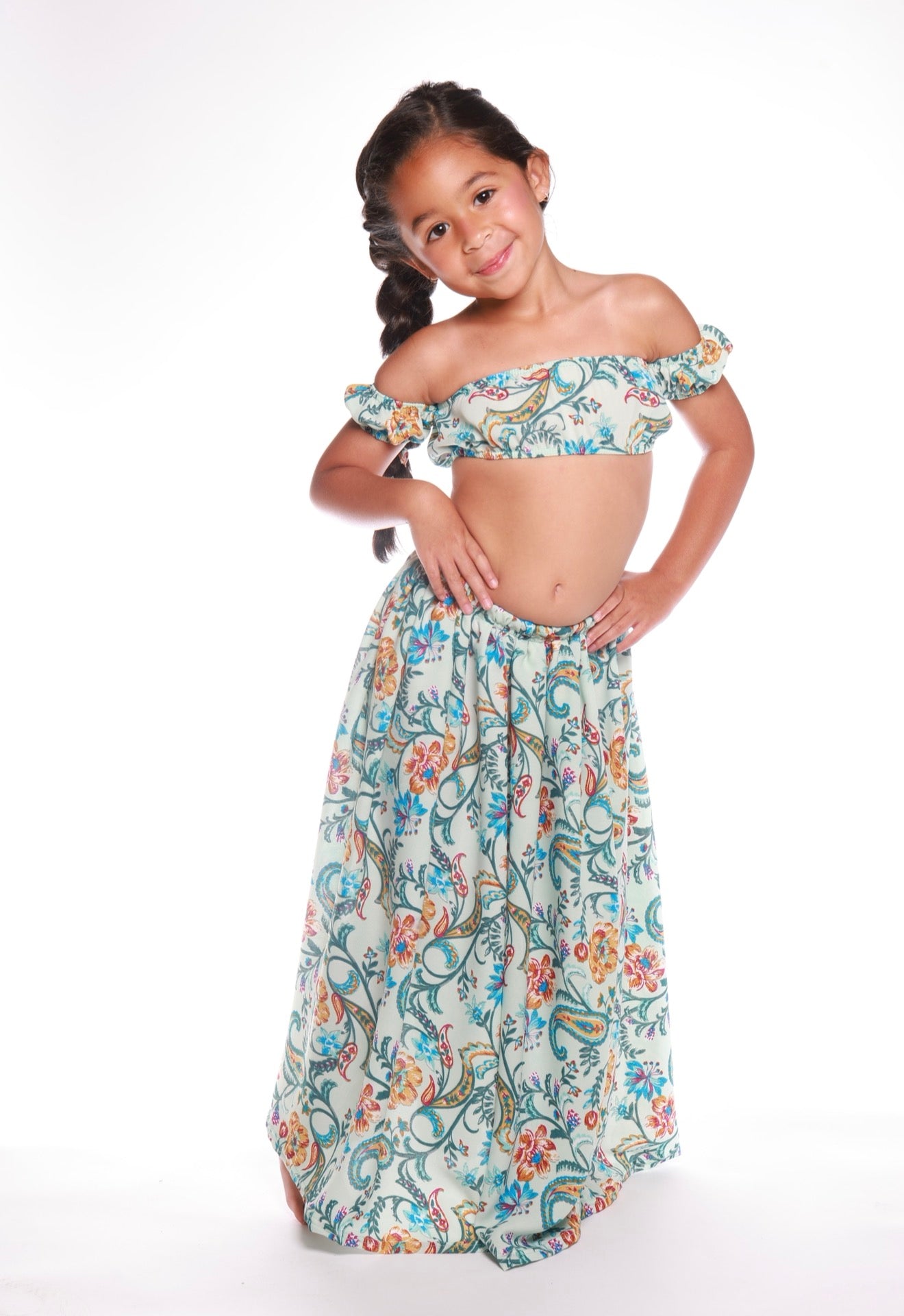 Floral Bandeau Long Skirt Resort Set