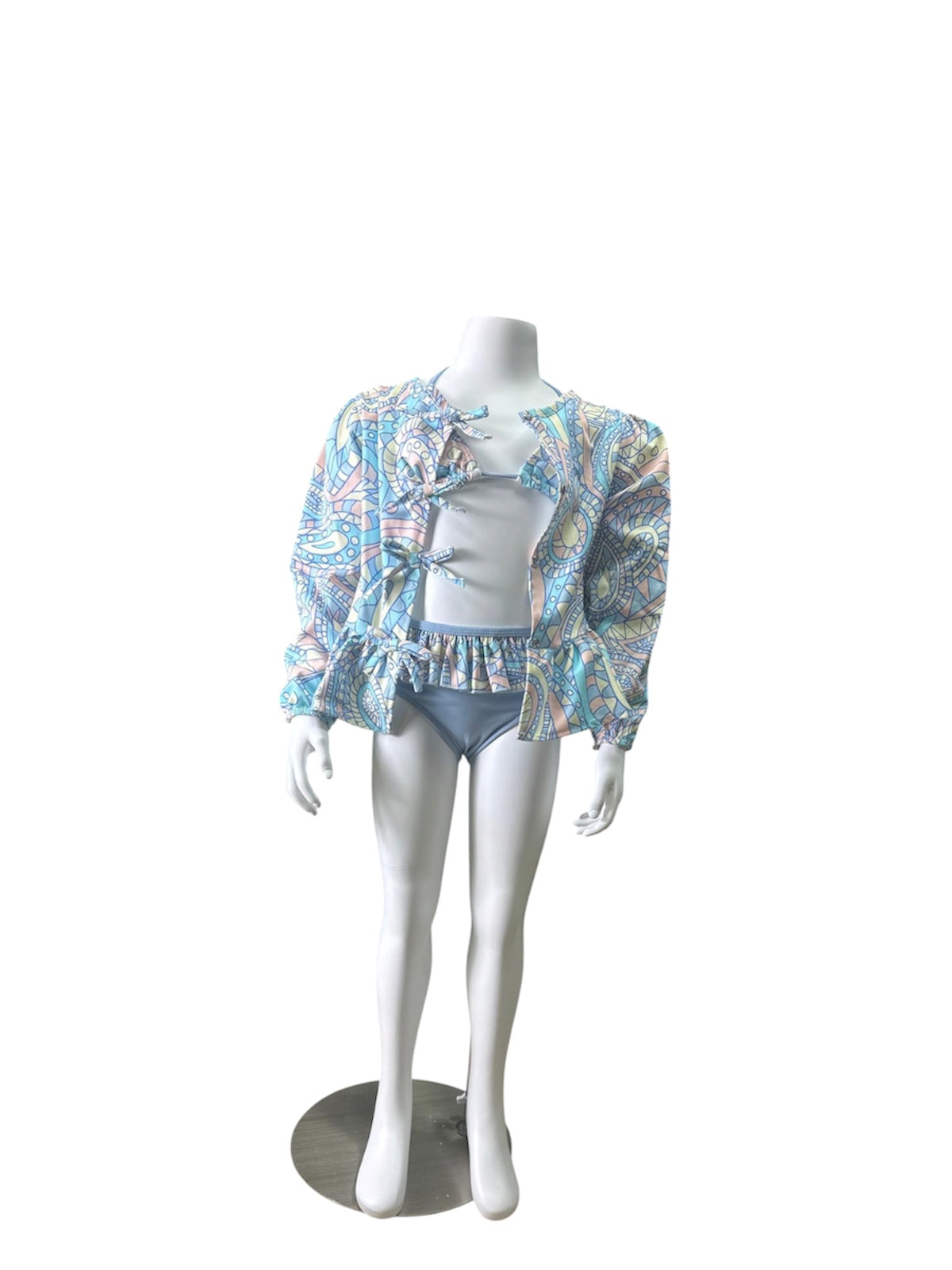 Long Sleeve Bow Button Blouse