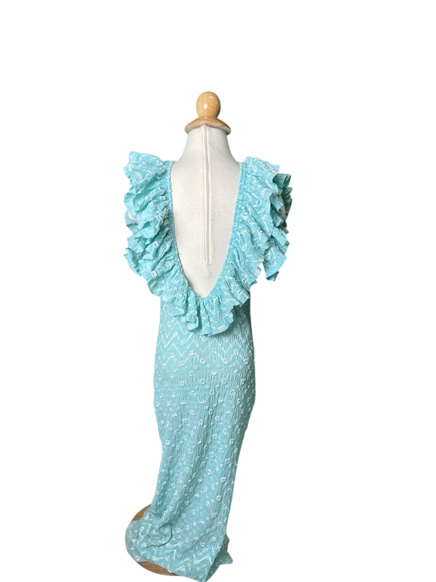 Maxi Open Back Ruffle Dress