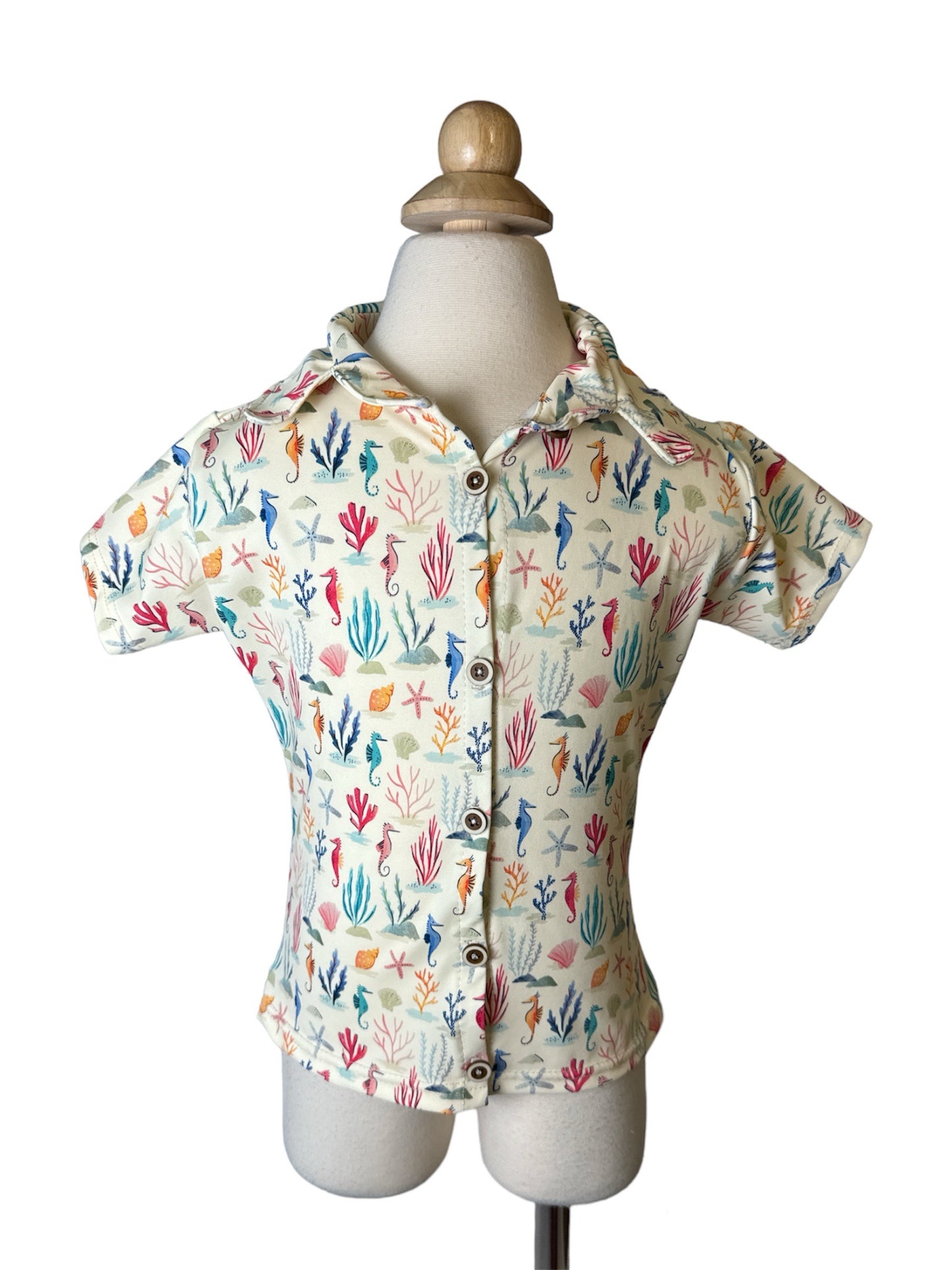 Starfishes & Seahorses Resort Wear Ruffle Shirt