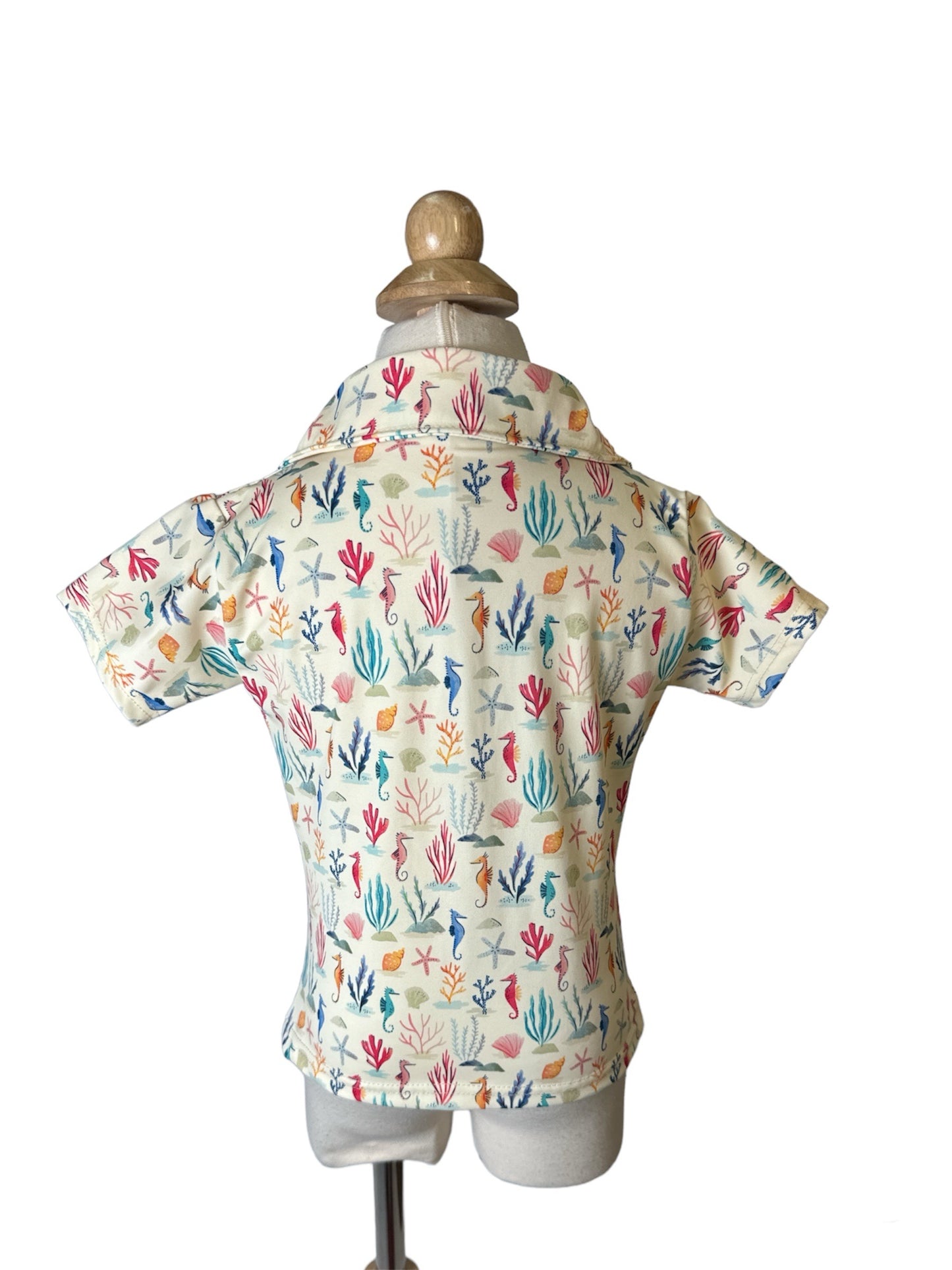 Starfishes & Seahorses Resort Wear Ruffle Shirt