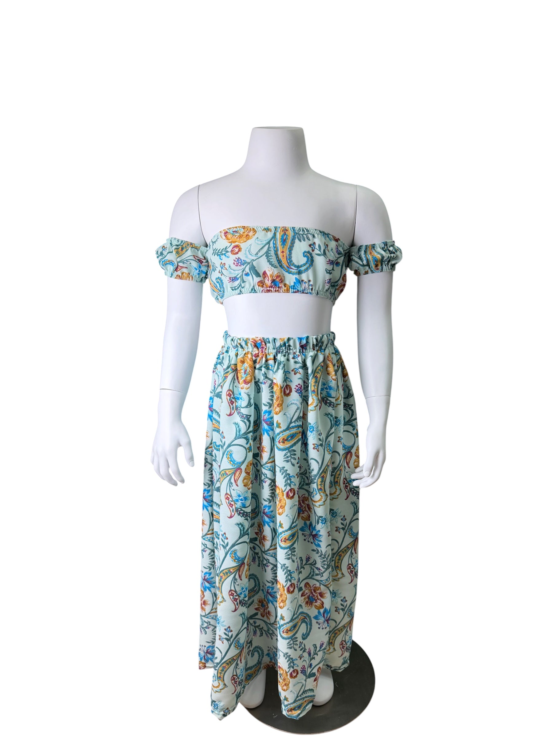 Floral Bandeau Long Skirt Resort Set