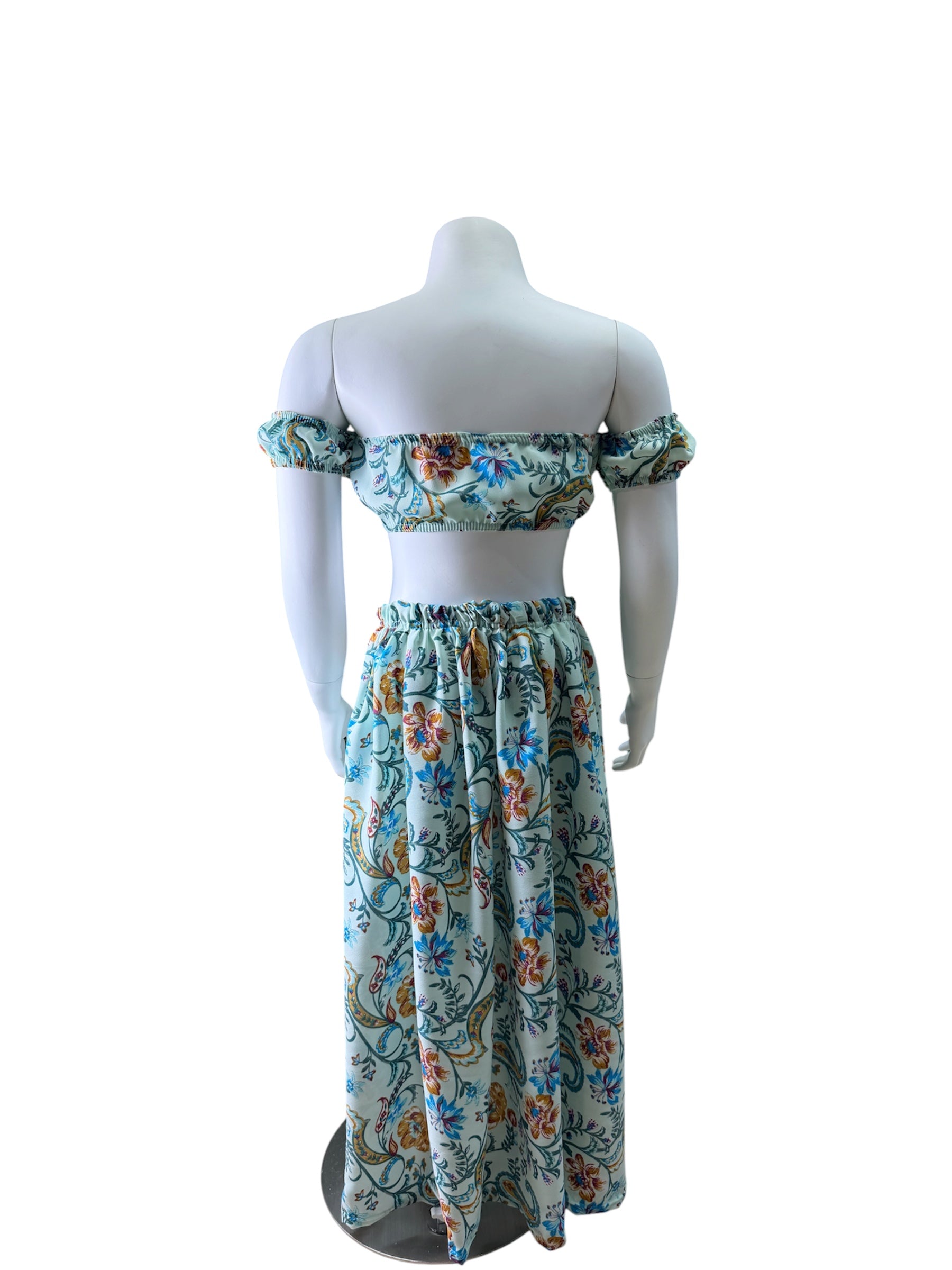 Floral Bandeau Long Skirt Resort Set
