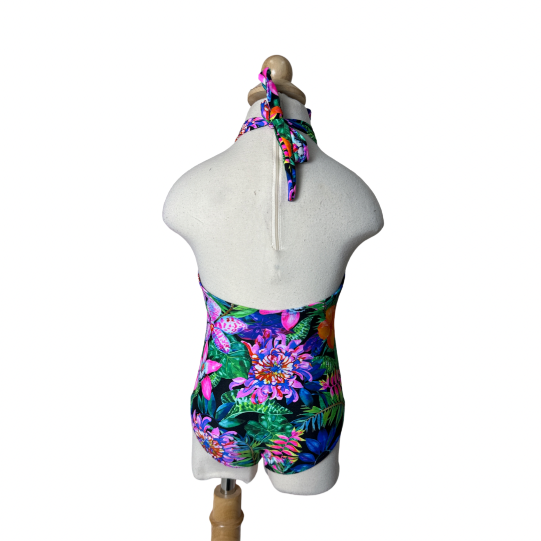 Tropical One Piece Cut Out  Swimwear