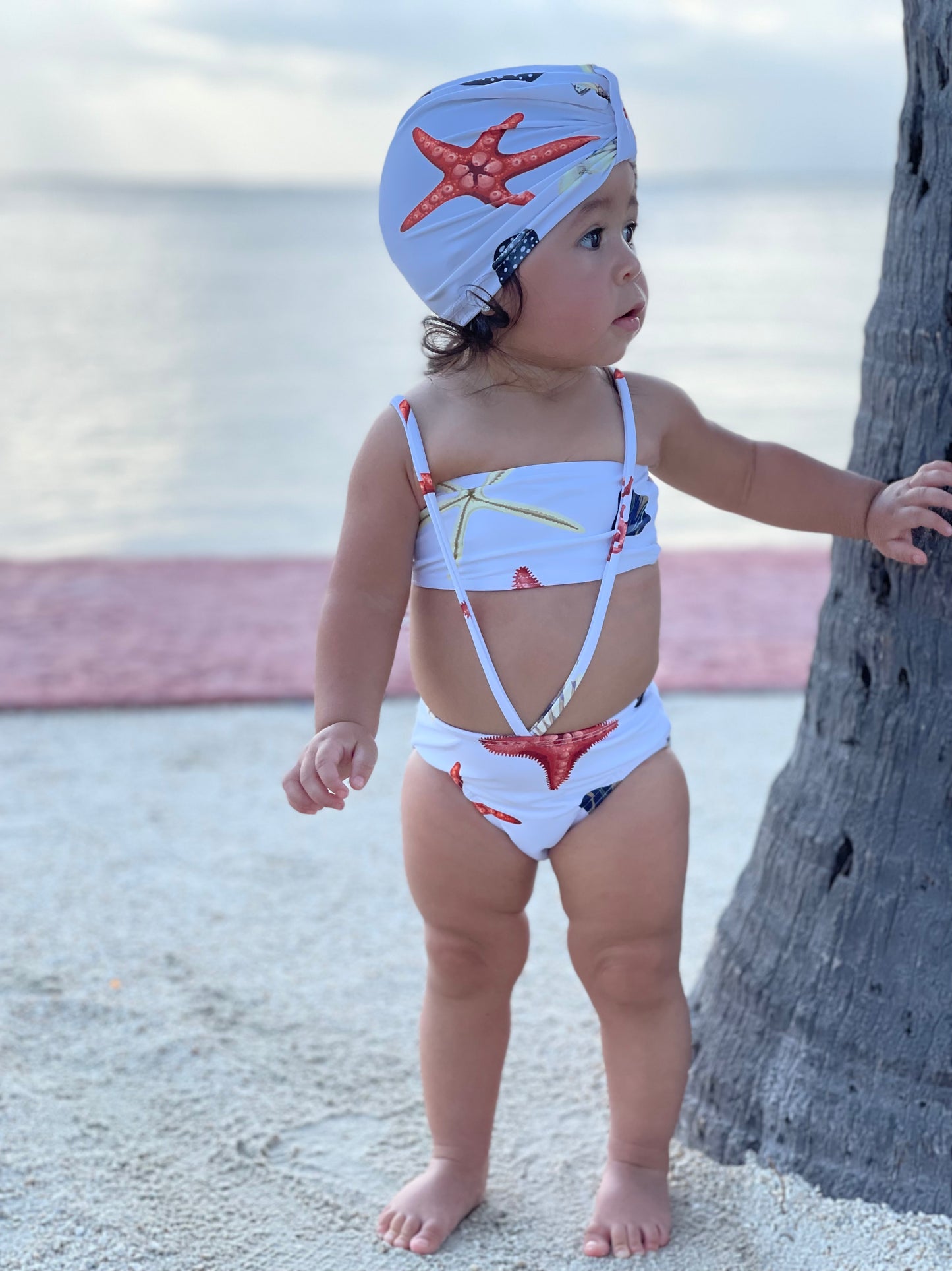 Seashell Two Piece Suspenders High Waist Swimwear