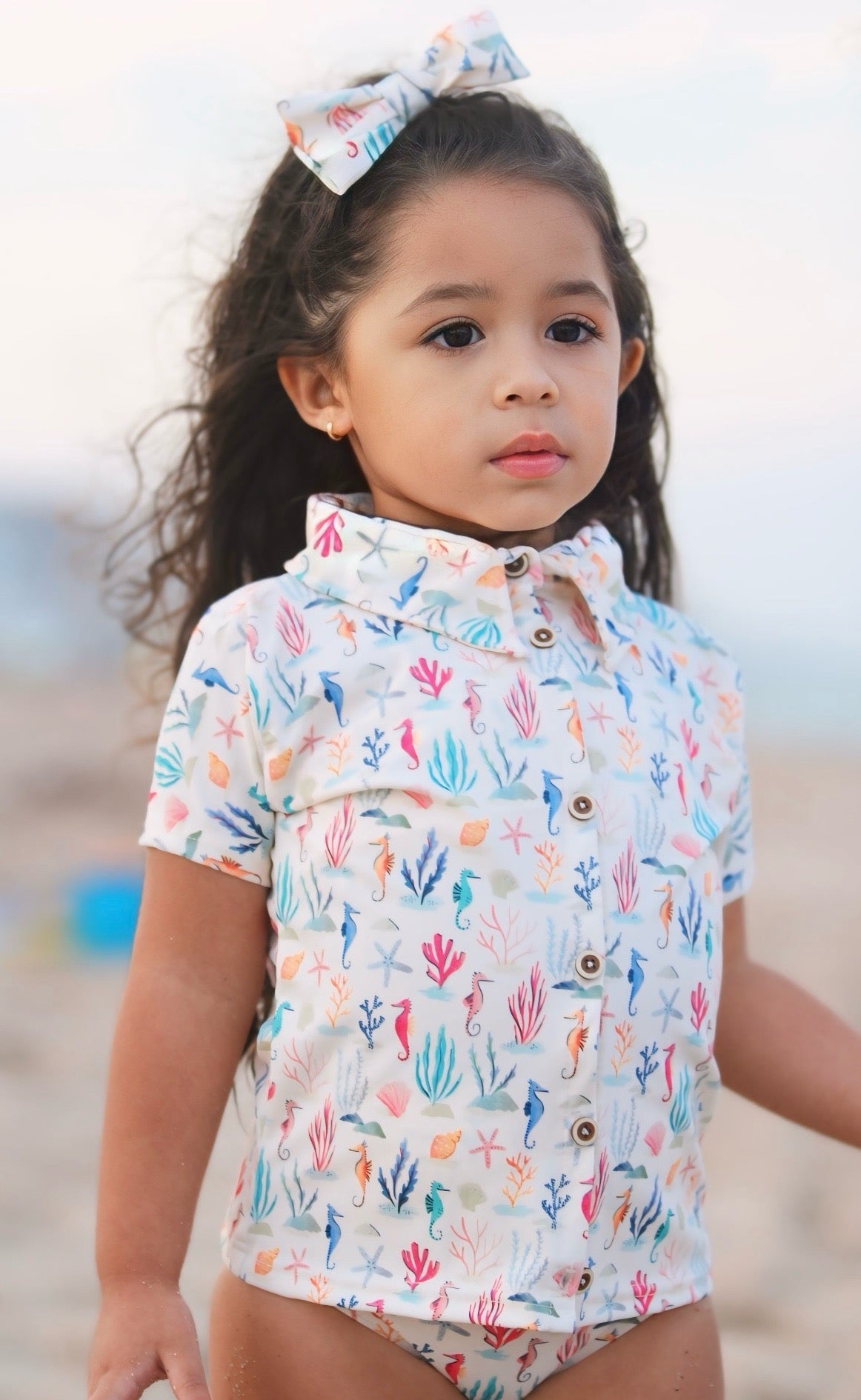 Starfishes & Seahorses Resort Wear Ruffle Shirt