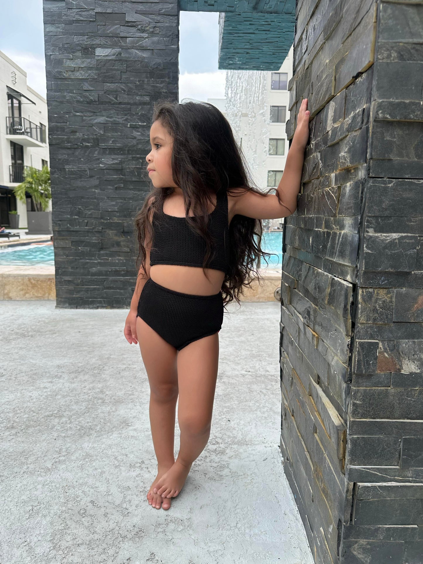 Baby Crinkle Two Piece Tank High Waist Swimwear