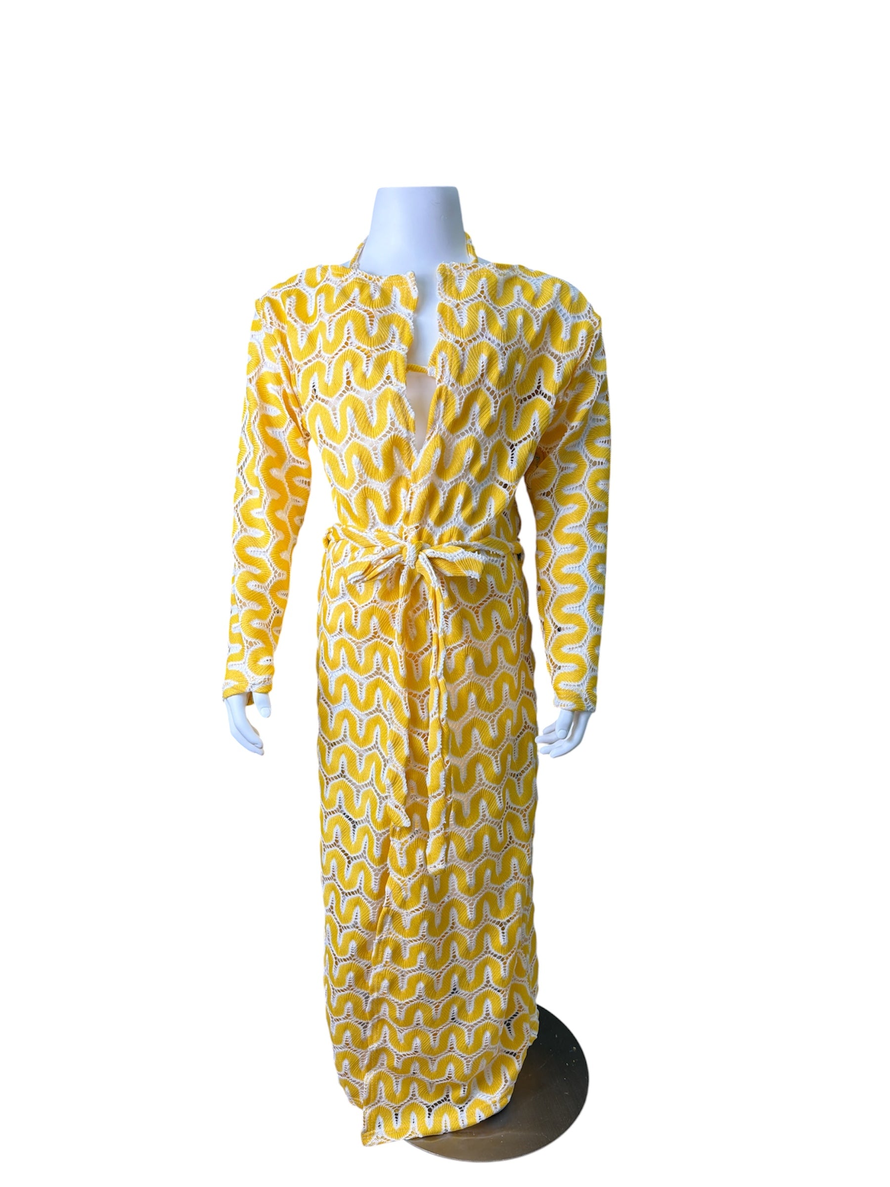 Knit Classic Triangle High Waist Kimono Resort Set